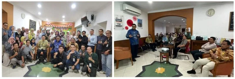 Foto: Direktur Utama KB Bank Syariah  A. Iwan Ch bersama para karyawan di Cabang Surabaya-Sidoarjo.
